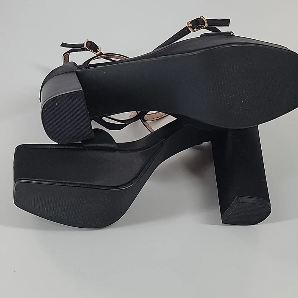 Elegant Black Platform Heels New